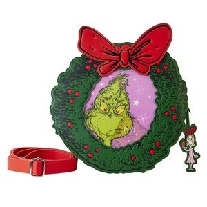 NWT Dr. Seuss' How the Grinch Stole Christmas! Wreath Crossbody Bag